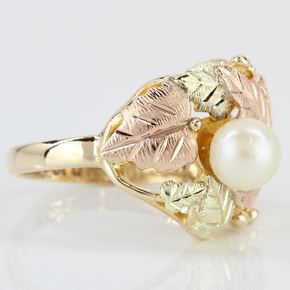 10k Tri-Tone Gold Black Hills Pearl Ring - Picture 4 of 8